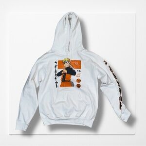 NARUTO SHIPPUDEN White Graphic Hoodie, Size Small